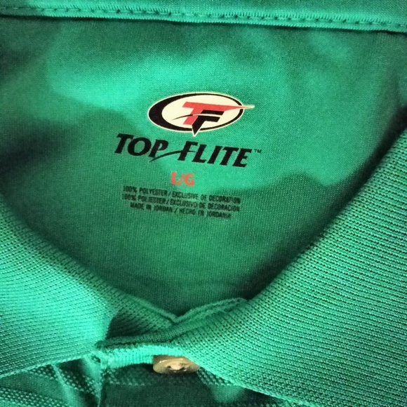 Mens Top Flite Polo Aqua Large Short Sleeve - Picture 6 of 7